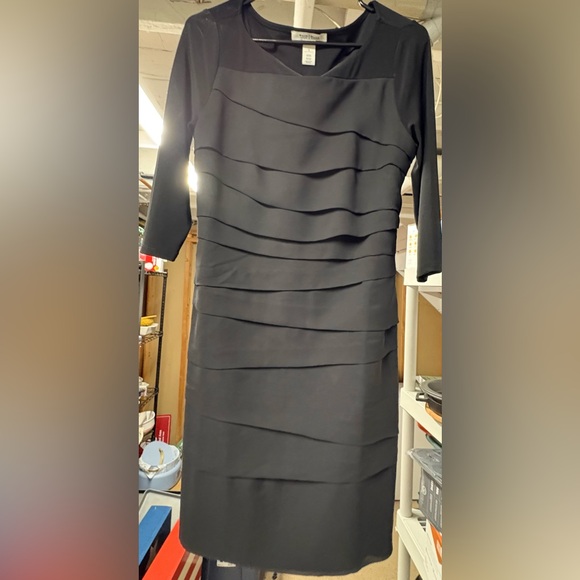 White House Black Market Elegant Black Long Sleeve Dress - Picture 5 of 5